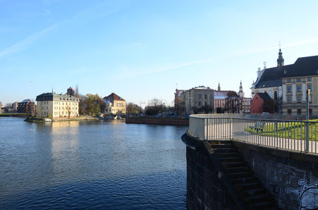 View of the Vltava river in Prague, Czech Republic.