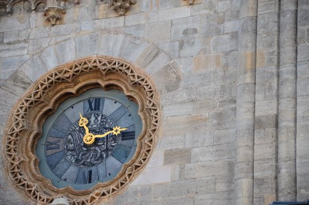 Detail of the clock tower of the Cathedral of Vienna, Austriaの写真素材