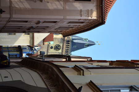 Prague, Czech Republic, 20 March 2024: old historical square in Prague, buildings in the Old Town Square in Pragueの写真素材