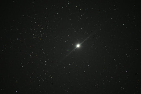 Night sky with stars and milky way, closeup of photo