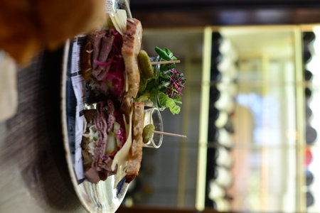 Sandwich on a plateの写真素材