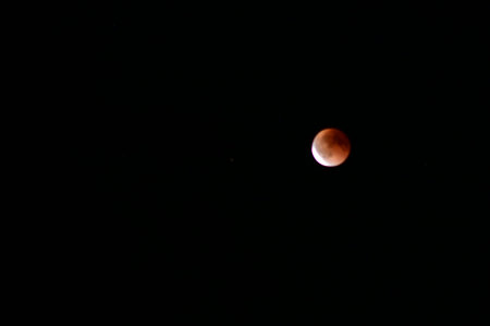 Lunar eclipse over HnÄ›voÅ¡ice, Silesia, Czech Republic, on a clear night of September 7, 2025....