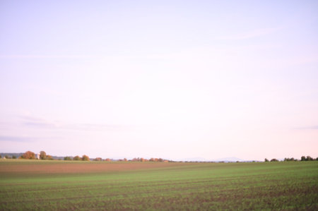 Sunset in the countryside of Bavaria, Germany.の写真素材