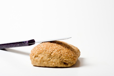 Bun with knifeの写真素材