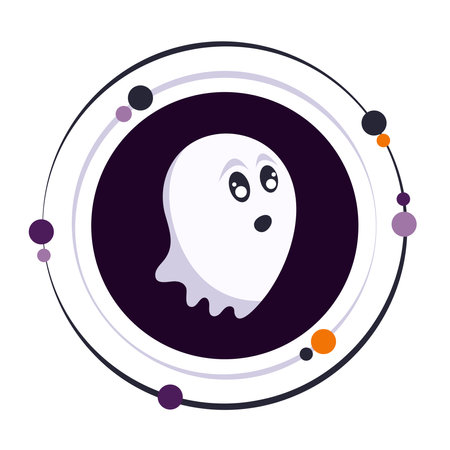 Friendly ghost cartoon character icon illustrationのイラスト素材