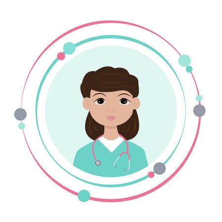 Cartoon flat nurse doctor medical vector illustration graphic icon symbolのイラスト素材