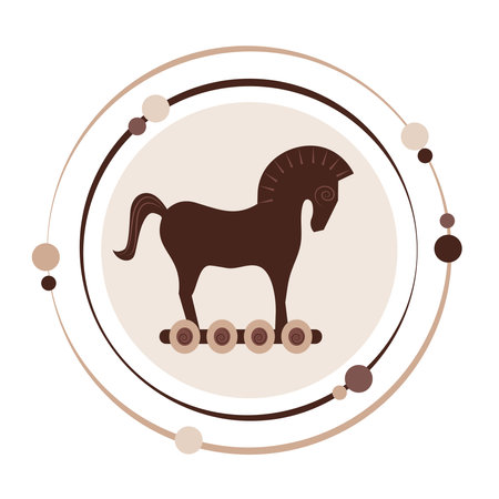 Trojan horse vector icon graphic illustrationのイラスト素材
