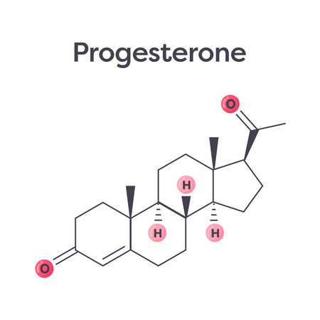 Progesterone chemical structure vector graphicのイラスト素材