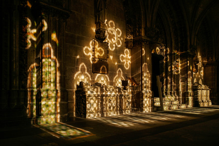 Light through stained glassの写真素材