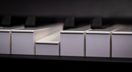 piano keys close-up, musical instrument, beautiful backgroundの写真素材