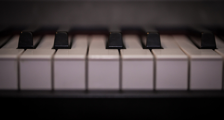 piano keys close-up, musical instrument, beautiful backgroundの写真素材
