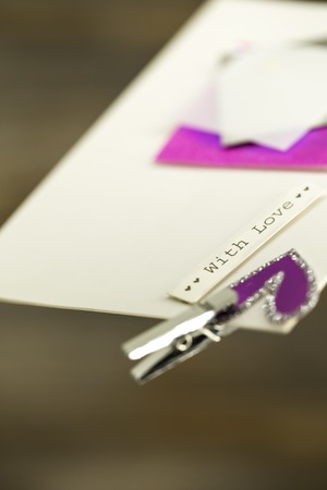 a beautiful love letter or a card, a text with love, closeupの写真素材