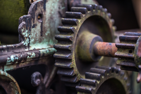 Beautiful old mechanical parts, retro concept, backgroundの写真素材