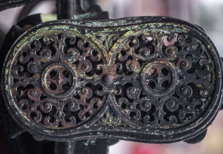 Beautiful old mechanical parts, retro concept, backgroundの写真素材