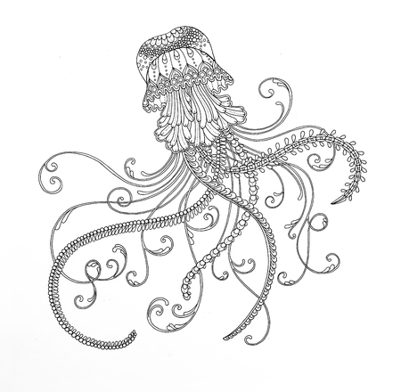 pictures for adults anti stress on the marine themeの写真素材