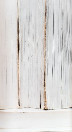 the white book on wooden background with space for text, concept of knowledge and informationの写真素材