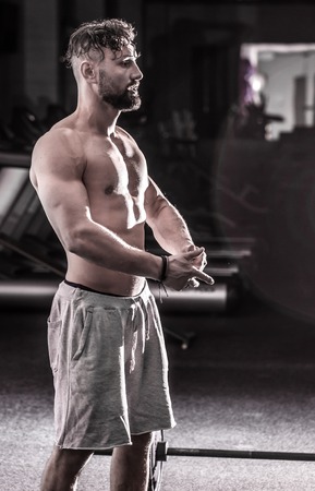 training cross fit at the gymの写真素材