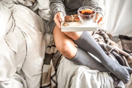 girl,comfort and warmthの写真素材