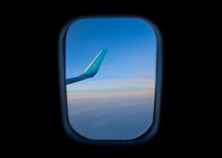 Shooting from the plane window ,concept of travelの写真素材
