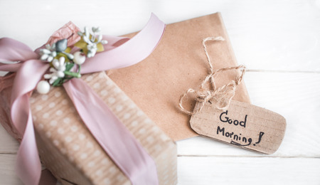 inscription good morning, the concept of spring and womens holidayの写真素材