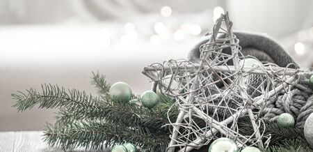 Festive new year background in a homely atmosphere . The concept of New year holidays.の写真素材