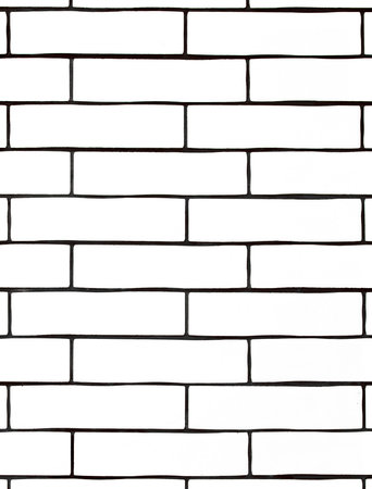 White brick wall. Background with white ceramic tiles. Space for text.