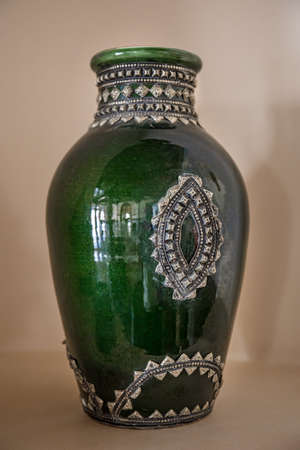 Antique beautiful Egyptian jug in the museum close up. Cultural and historical heritage of Egypt.の写真素材