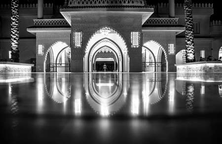 The interior of the room is in a traditional oriental style with many details.の写真素材