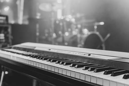 Close up of musical keys indoors with beautiful lighting.の写真素材