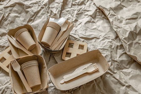 Eco-friendly disposable tableware used in fast food, restaurants, takeaways, picnics.