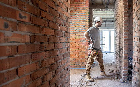 A construction electrician cuts a voltage cable during a repair.