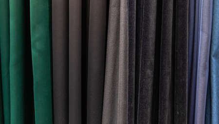 Set of dark multi-colored dense fabrics of uniform texture.の写真素材