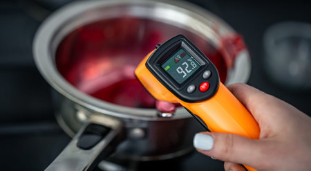 The process of making fruit jelly on an induction cooker.