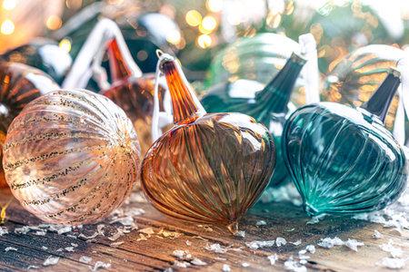 Close-up, glass balls for the Christmas tree.の写真素材
