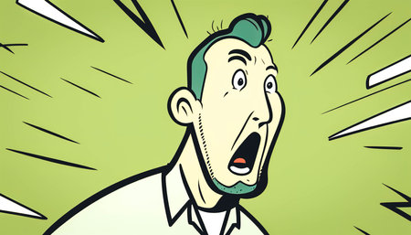 Screaming man, panic and fear, generative AI.の写真素材