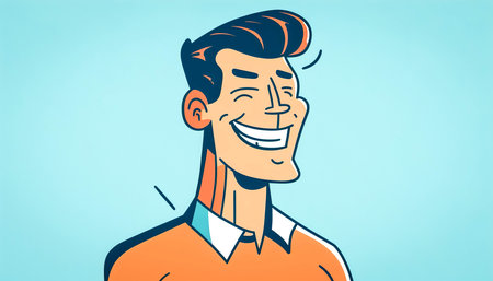Happy smiling man, portrait isolated, generative AI.