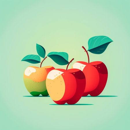 Ripe appetizing apples, close up, generative AI.の写真素材