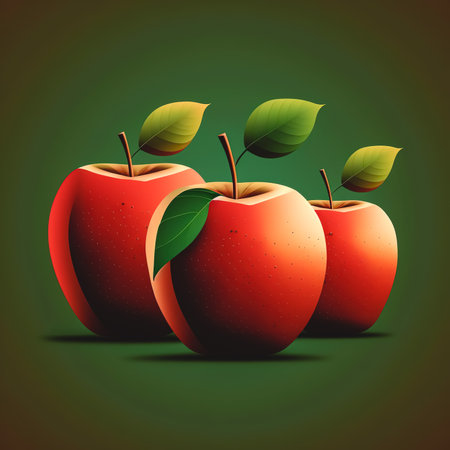 Ripe appetizing apples, close up, generative AI.の写真素材