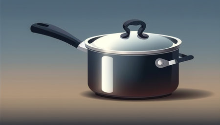 Pot with lid for the kitchen, generative AI.の写真素材