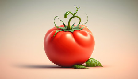 Ripe red tomato close up, generative AI.の写真素材