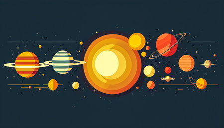 Planets of the solar system, generative AI.の写真素材