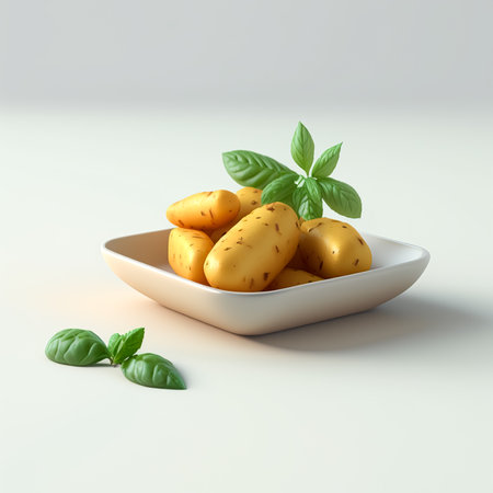 A plate of cooked potatoes, generative AI.の写真素材