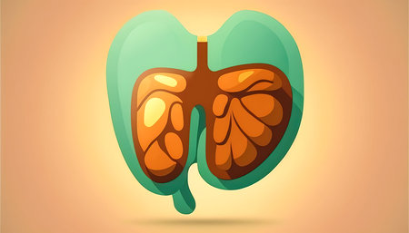 Human kidneys, flat creative illustration, generative AI.の写真素材