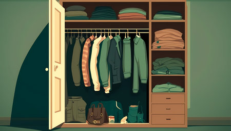 Mens clothes on a hanger, generative AI.の写真素材