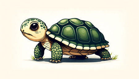 Funny cute cartoon turtle isolated, generative AI.