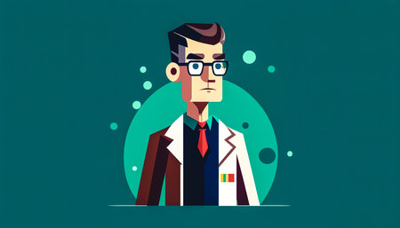 Medical man in white coat, generative AI.の写真素材