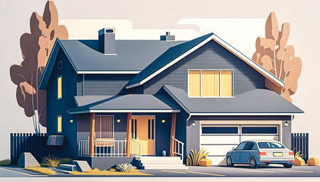 Luxury house in real estate sale or property, generative AI.の写真素材