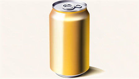 Tin can for beer or soda, generative AI.