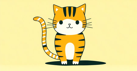 Cute cartoon cat, soft pet, generative AI.の写真素材