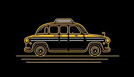 Creative illustration, taxi car isolated, generative AI.の素材